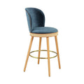 Barkruk Blakey - Beukenhouten frame – stalen voetensteun – rotan detail – stoffering BS-1872 1