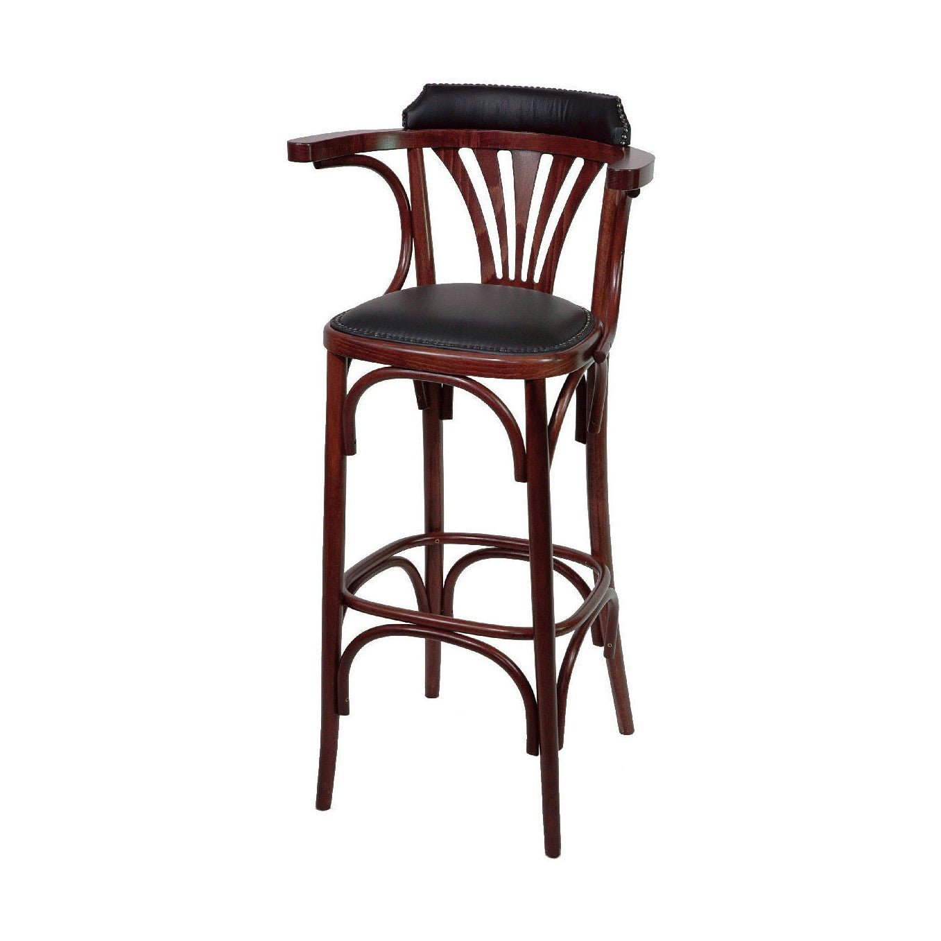 Barkruk Brian - Beukenhout – zithoogte 80 cm, gestoffeerd met siernagels BS-1510 1