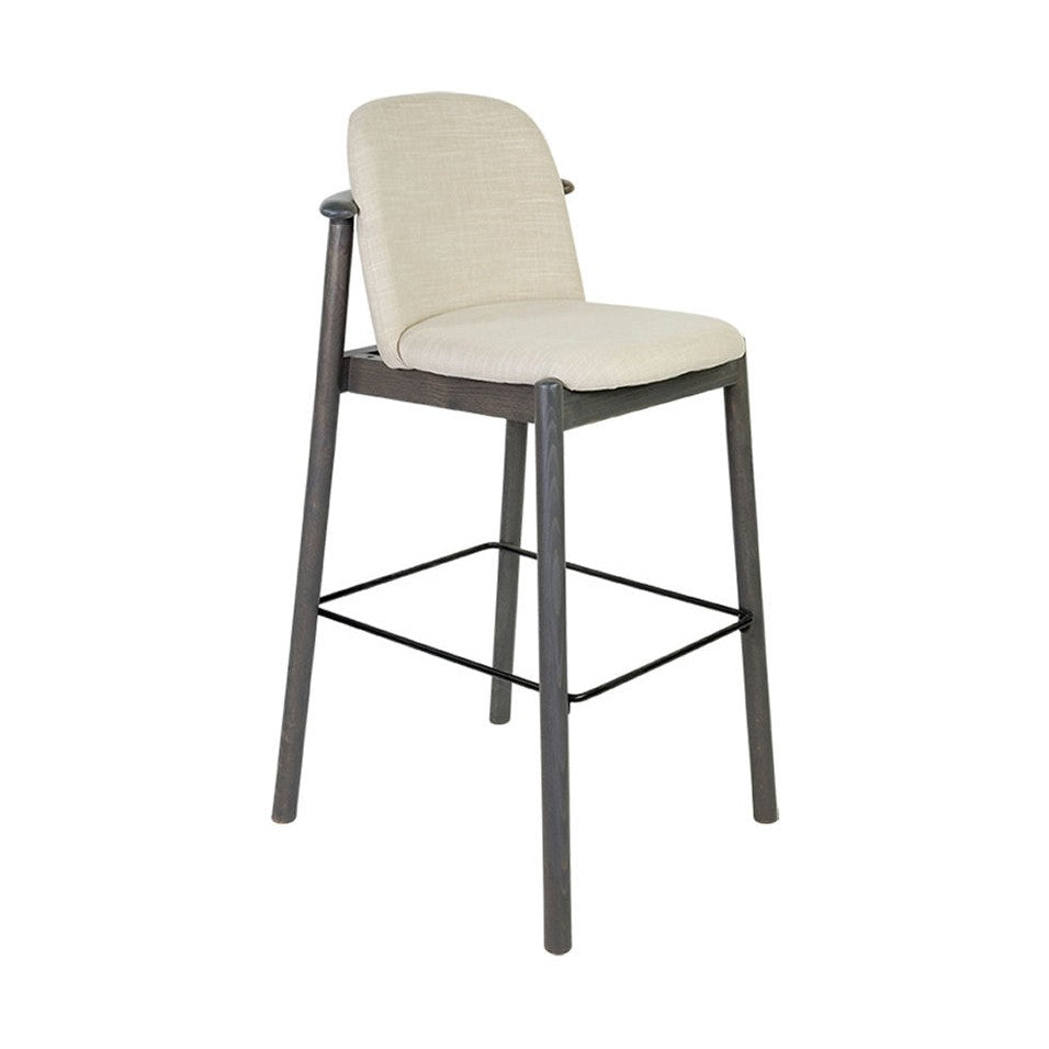 Barkruk Lubeck - Beukenhouten frame – zwarte stalen voetensteun – gestoffeerd BS-1950 1