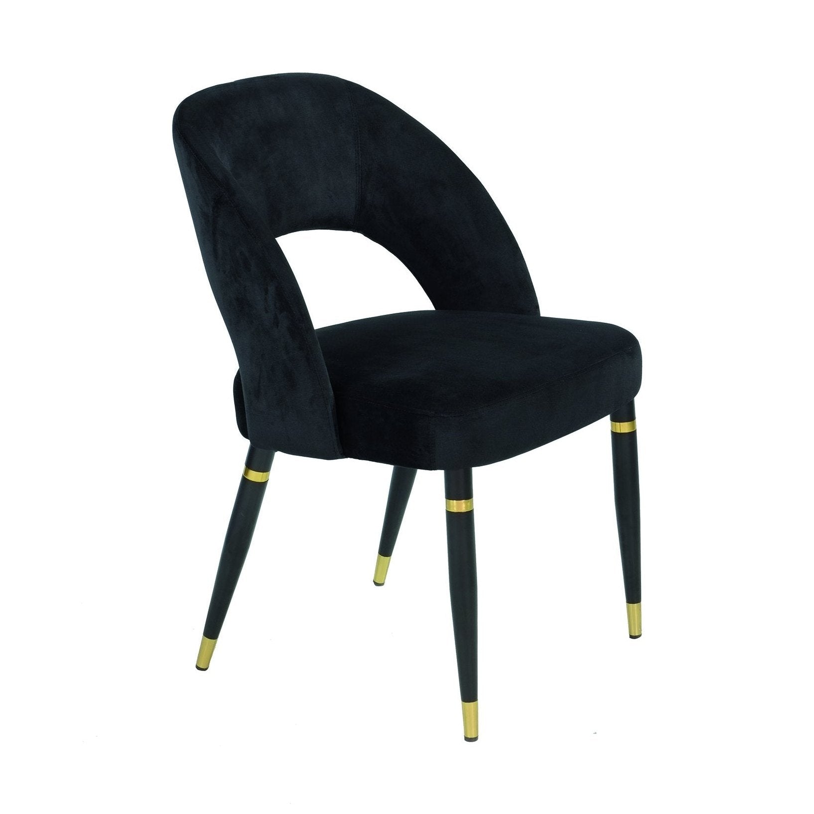 Stoel Rivoli - Stalen frame zwart/goud – gestoffeerde zitting en rug CH-1786 1