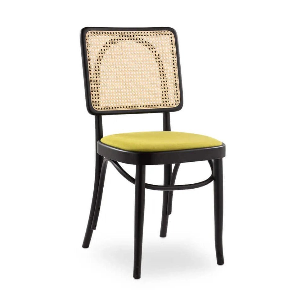 Stoel Silke - Rotan rug, gestoffeerde zitting CH-2620 1